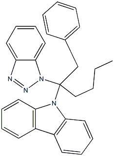 2-(1H-Benzotriazol-1-yl)-2-(9H-carbazol-9-yl)-1-phenylhexane 구조식 이미지