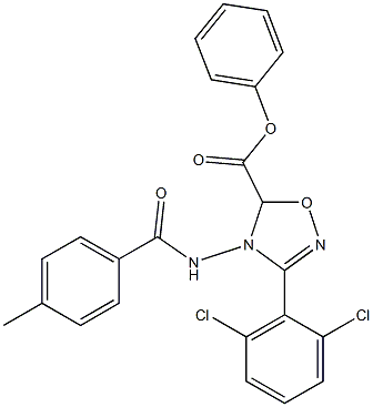 4,5-Dihydro-3-(2,6-dichlorophenyl)-4-(4-methylbenzoylamino)-5-phenyl-1,2,4-oxadiazole-5-carboxylic acid Structure