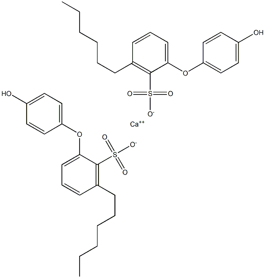 Bis(4'-hydroxy-3-hexyl[oxybisbenzene]-2-sulfonic acid)calcium salt 구조식 이미지