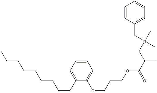 N,N-Dimethyl-N-benzyl-N-[2-[[3-(2-nonylphenyloxy)propyl]oxycarbonyl]propyl]aminium 구조식 이미지