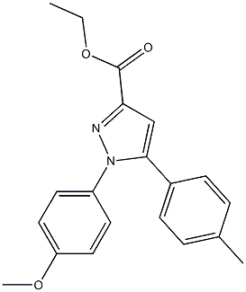 1-(4-Methoxyphenyl)-5-(4-methylphenyl)-1H-pyrazole-3-carboxylic acid ethyl ester 구조식 이미지