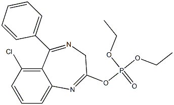 Phosphoric acid diethyl 6-chloro-5-phenyl-3H-1,4-benzodiazepin-2-yl ester Structure