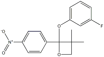 2-(4-Nitrophenyl)-2-(3-fluorophenoxy)-3,3-dimethyloxetane Structure