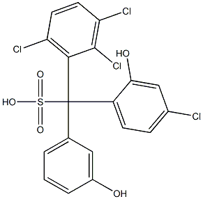 (4-Chloro-2-hydroxyphenyl)(2,3,6-trichlorophenyl)(3-hydroxyphenyl)methanesulfonic acid 구조식 이미지