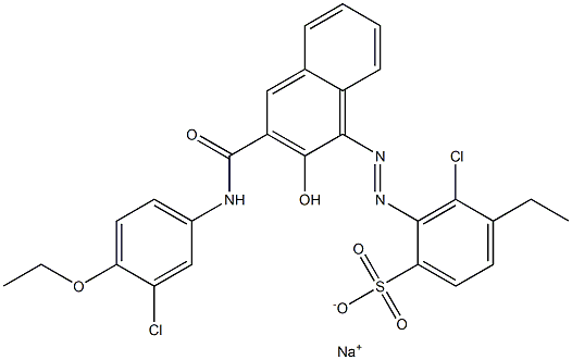 3-Chloro-4-ethyl-2-[[3-[[(3-chloro-4-ethoxyphenyl)amino]carbonyl]-2-hydroxy-1-naphtyl]azo]benzenesulfonic acid sodium salt Structure