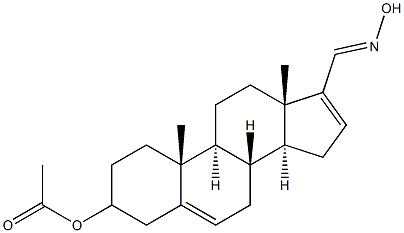 3-Acetoxyandrosta-5,16-diene-17-carbaldehyde oxime Structure