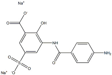 3-(p-Aminobenzoylamino)-5-sulfosalicylic acid disodium salt 구조식 이미지