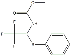 N-(2,2,2-Trifluoro-1-phenylthioethyl)carbamic acid methyl ester 구조식 이미지