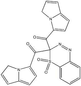 3,3-Bis(pyrrolizinocarbonyl)-3H-4,1,2-benzothiadiazine 4,4-dioxide Structure