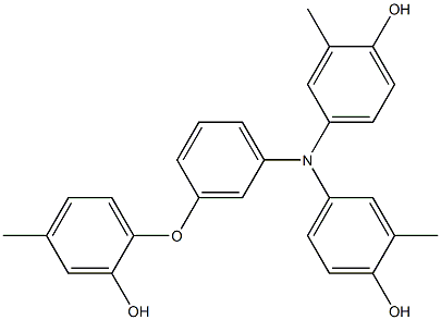 N,N-Bis(4-hydroxy-3-methylphenyl)-3-(2-hydroxy-4-methylphenoxy)benzenamine 구조식 이미지