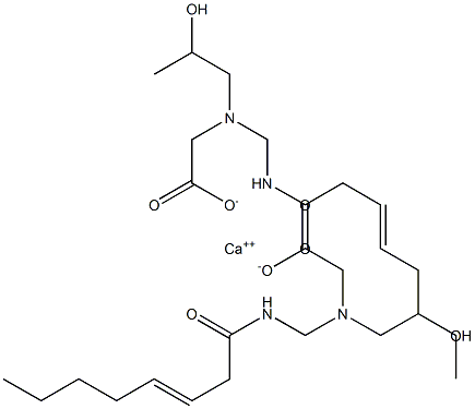 Bis[N-(2-hydroxypropyl)-N-(3-octenoylaminomethyl)glycine]calcium salt Structure