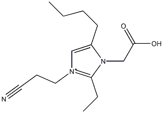 3-(2-Cyanoethyl)-2-ethyl-5-butyl-1-(carboxymethyl)-1H-imidazol-3-ium Structure