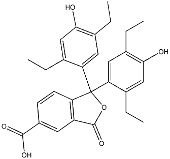 1,1-Bis(2,5-diethyl-4-hydroxyphenyl)-1,3-dihydro-3-oxoisobenzofuran-5-carboxylic acid 구조식 이미지