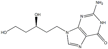 2-Amino-9-[(3S)-3,5-dihydroxypentyl]-1,9-dihydro-6H-purin-6-one 구조식 이미지