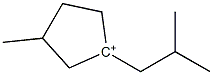 1-(2-Methylpropyl)-3-methylcyclopentane-1-cation 구조식 이미지