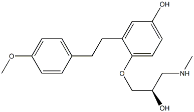 (2R)-1-[4-Hydroxy-2-(4-methoxyphenethyl)phenoxy]-3-methylamino-2-propanol 구조식 이미지