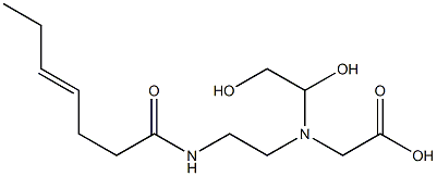 N-(1,2-Dihydroxyethyl)-N-[2-(4-heptenoylamino)ethyl]aminoacetic acid 구조식 이미지