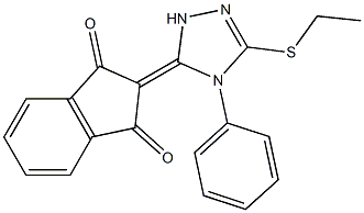 2-[3-Ethylthio-4-phenyl-1H-1,2,4-triazol-5(4H)-ylidene]indane-1,3-dione Structure