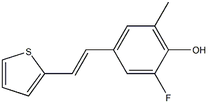 4-[(E)-2-(2-Thienyl)ethenyl]-2-fluoro-6-methylphenol 구조식 이미지