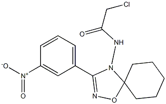 2-Chloro-N-[3-(3-nitrophenyl)-5,5-pentamethylene-1,2,4-oxadiazol-4(5H)-yl]acetamide 구조식 이미지
