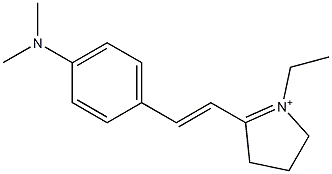 5-[2-[4-(Dimethylamino)phenyl]ethenyl]-1-ethyl-3,4-dihydro-2H-pyrrol-1-ium 구조식 이미지