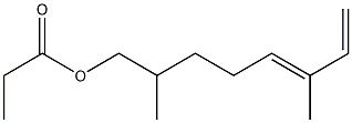 Propionic acid 2,6-dimethyl-5,7-octadienyl ester 구조식 이미지