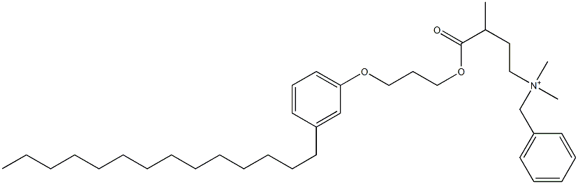 N,N-Dimethyl-N-benzyl-N-[3-[[3-(3-tetradecylphenyloxy)propyl]oxycarbonyl]butyl]aminium 구조식 이미지