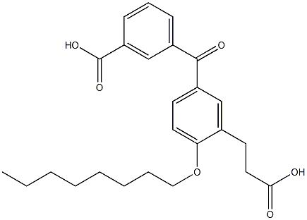 5-(3-Carboxybenzoyl)-2-octyloxybenzenepropanoic acid Structure