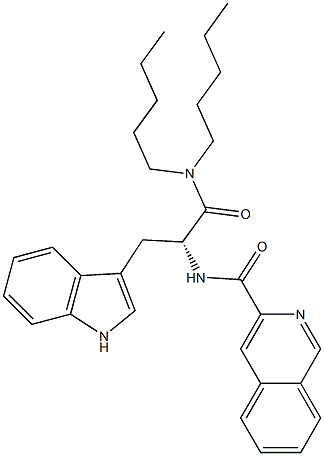 (R)-2-(3-Isoquinolinylcarbonylamino)-3-(1H-indol-3-yl)-N,N-dipentylpropanamide Structure