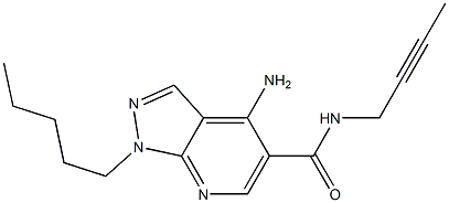 1-Pentyl-4-amino-N-(2-butynyl)-1H-pyrazolo[3,4-b]pyridine-5-carboxamide 구조식 이미지