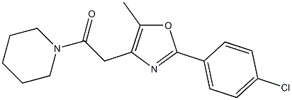 2-(4-Chlorophenyl)-5-methyl-4-[[(piperidino)carbonyl]methyl]oxazole 구조식 이미지