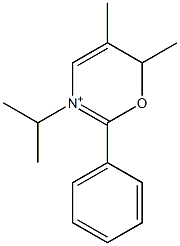 3-Isopropyl-5,6-dimethyl-2-phenyl-6H-1,3-oxazin-3-ium 구조식 이미지