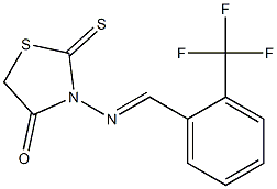 2-Thioxo-3-[[[2-(trifluoromethyl)phenyl]methylene]amino]thiazolidin-4-one 구조식 이미지