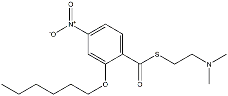 2-Hexyloxy-4-nitrothiobenzoic acid S-(2-dimethylaminoethyl) ester 구조식 이미지