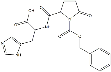 2-(1-Benzyloxycarbonyl-5-oxo-2-pyrrolidinylcarbonylamino)-3-(1H-imidazol-5-yl)propionic acid Structure