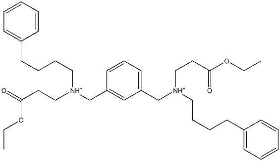 1,3-Phenylenebis[N-[2-(ethoxycarbonyl)ethyl]-N-(4-phenylbutyl)methanaminium] Structure