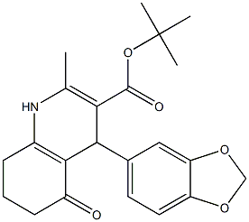 1,4,5,6,7,8-Hexahydro-5-oxo-2-methyl-4-(1,3-benzodioxol-5-yl)quinoline-3-carboxylic acid tert-butyl ester Structure