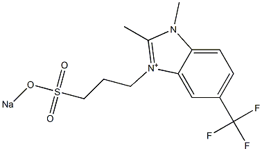 1,2-Dimethyl-3-[3-(sodiosulfo)propyl]-5-trifluoromethyl-1H-benzimidazol-3-ium Structure