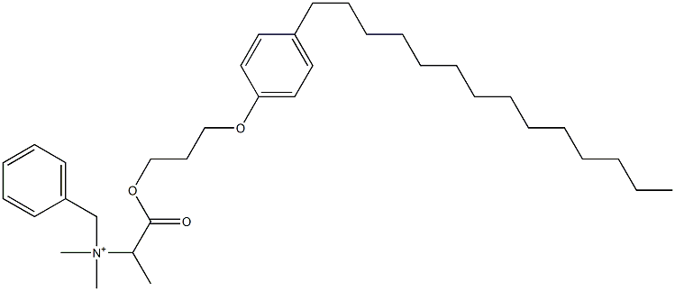 N,N-Dimethyl-N-benzyl-N-[1-[[3-(4-tetradecylphenyloxy)propyl]oxycarbonyl]ethyl]aminium 구조식 이미지