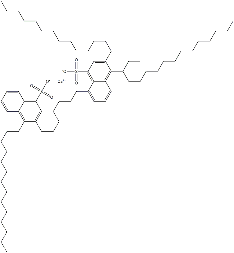 Bis(3,4-ditetradecyl-1-naphthalenesulfonic acid)calcium salt Structure