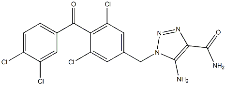 5-Amino-1-[3,5-dichloro-4-(3,4-dichlorobenzoyl)benzyl]-1H-1,2,3-triazole-4-carboxamide Structure