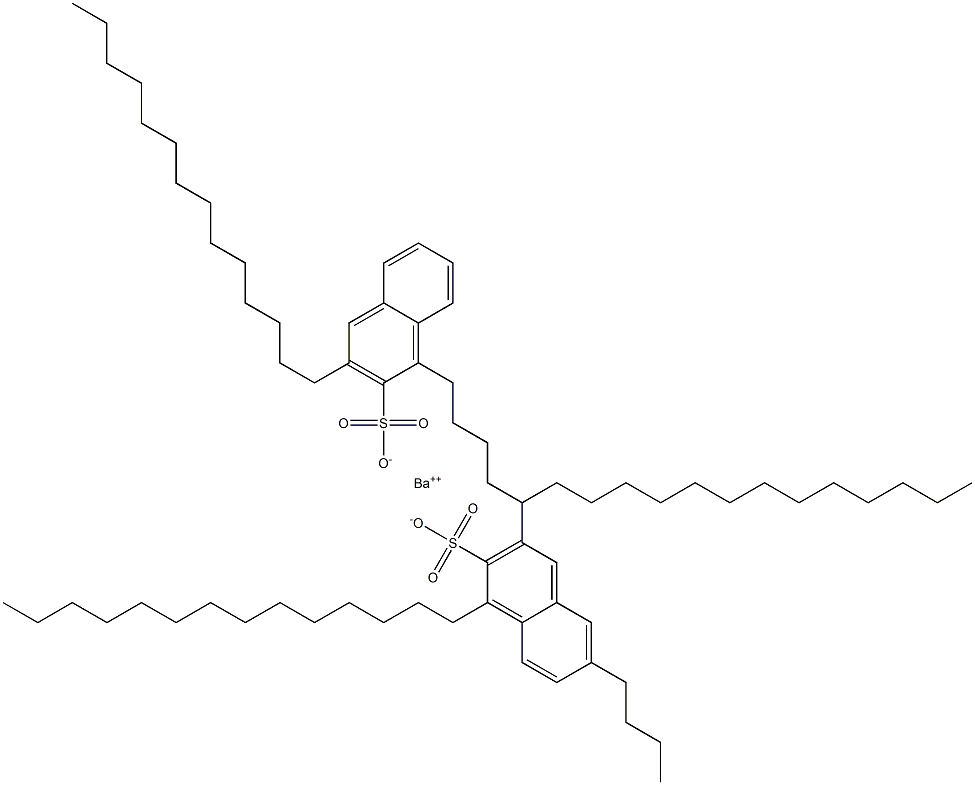 Bis(1,3-ditetradecyl-2-naphthalenesulfonic acid)barium salt Structure