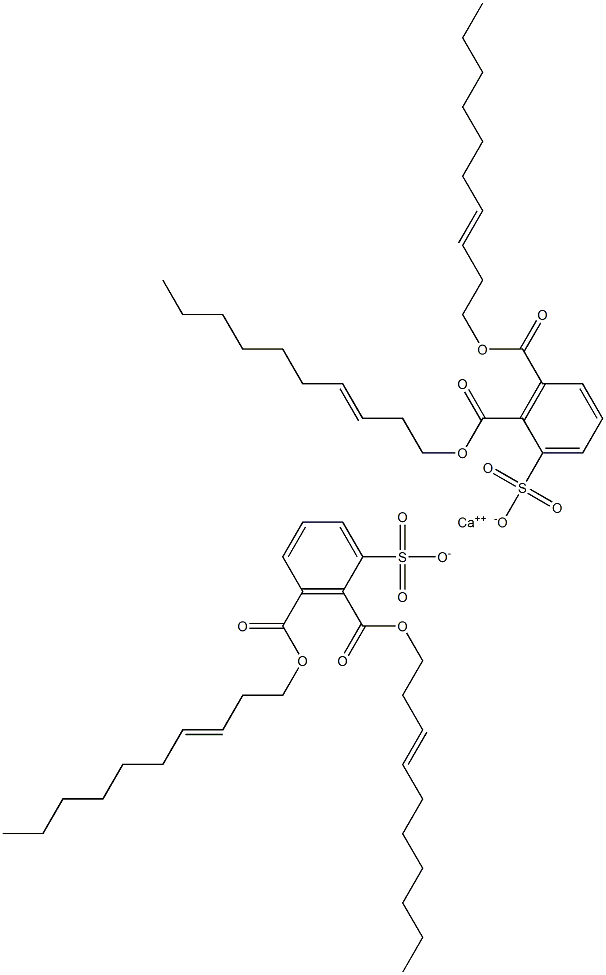 Bis[2,3-di(3-decenyloxycarbonyl)benzenesulfonic acid]calcium salt Structure