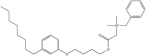 N,N-Dimethyl-N-benzyl-N-[[[4-(3-octylphenyloxy)butyl]oxycarbonyl]methyl]aminium 구조식 이미지