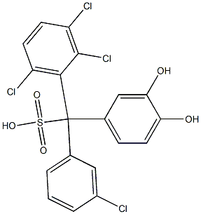 (3-Chlorophenyl)(2,3,6-trichlorophenyl)(3,4-dihydroxyphenyl)methanesulfonic acid 구조식 이미지