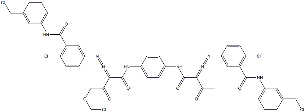 3,3'-[2-(Chloromethoxy)-1,4-phenylenebis[iminocarbonyl(acetylmethylene)azo]]bis[N-[3-(chloromethyl)phenyl]-6-chlorobenzamide] 구조식 이미지