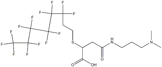 3-[[3-(Dimethylamino)propyl]carbamoyl]-2-[(3,3,4,4,5,5,6,6,7,7,8,8,8-tridecafluorooctyl)thio]propionic acid 구조식 이미지