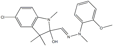 5-Chloro-1,3,3-trimethyl-2-[2-(2-methoxyphenyl)-2-methylhydrazonomethyl]indolin-2-ol Structure