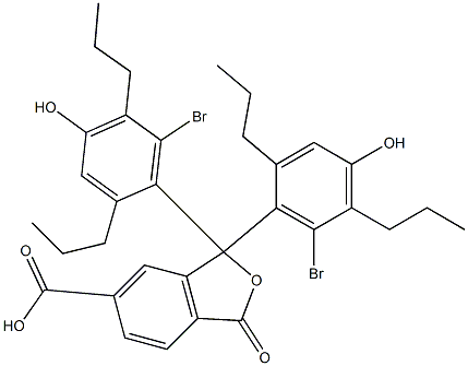 1,1-Bis(6-bromo-4-hydroxy-2,5-dipropylphenyl)-1,3-dihydro-3-oxoisobenzofuran-6-carboxylic acid Structure