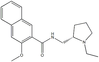 3-Methoxy-N-[[(2S)-1-ethyl-2-pyrrolidinyl]methyl]naphthalene-2-carboxamide 구조식 이미지